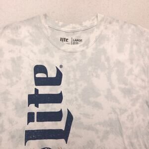 Miller Lite Casual Short Sleeve Graphic T-Shirt Mens Size Large L Tie Dye